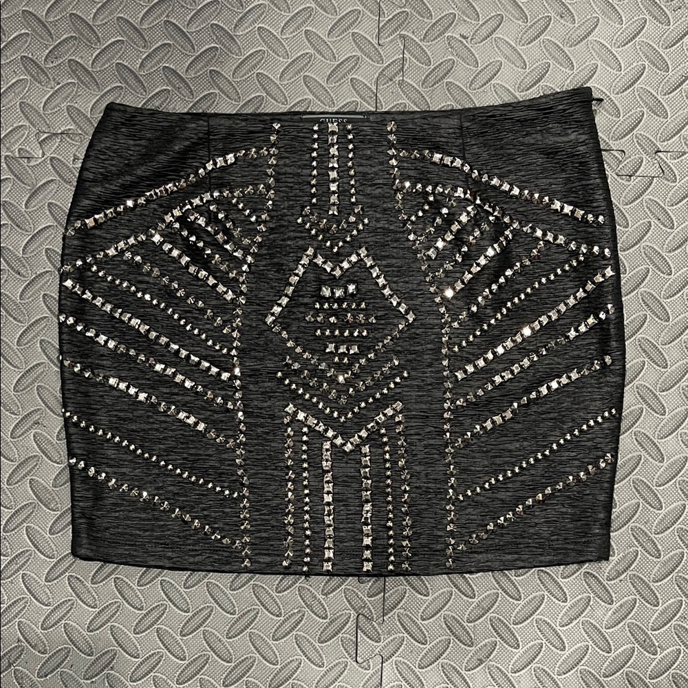 Black Studded Mini Skirt